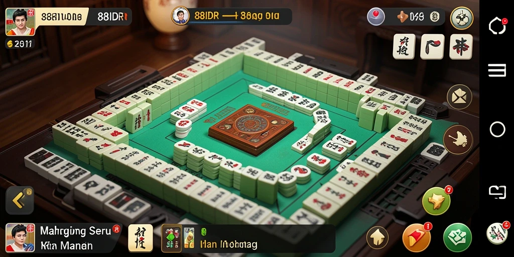Tampilan gameplay menarik dari 88IDR dengan ubin Mahjong yang berwarna.