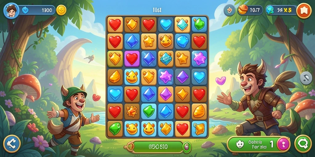 Tampilkan gameplay seru Match-3 di 93337.