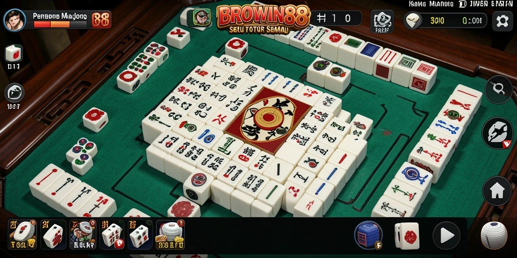 Tampilan gameplay Mahjong yang menarik di BROWIN88.