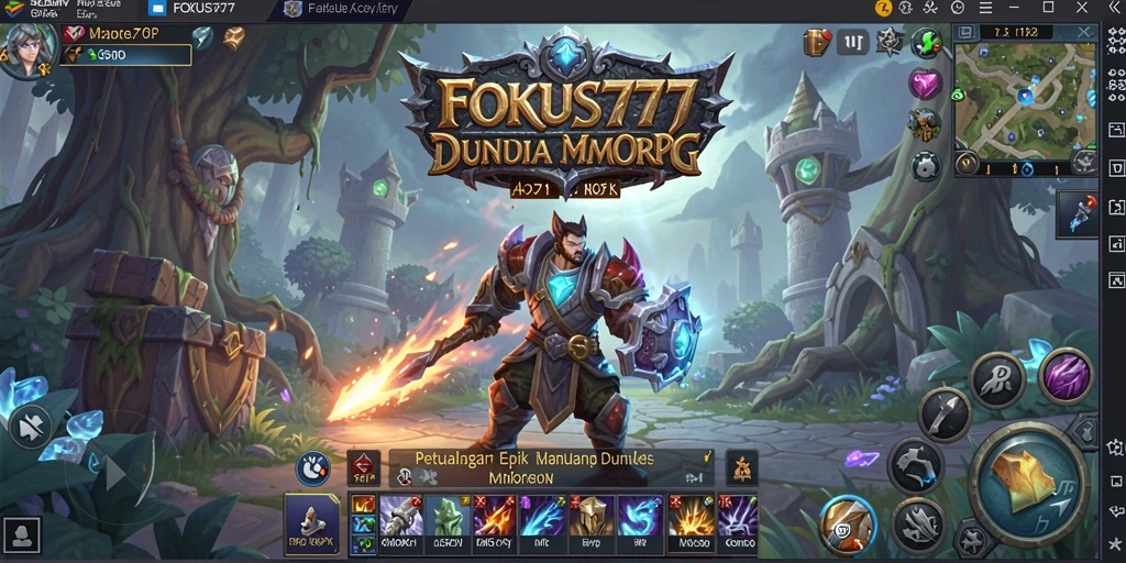 Tampilan gameplay MMORPG FOKUS777 dengan petualangan epik dan grafik menawan.