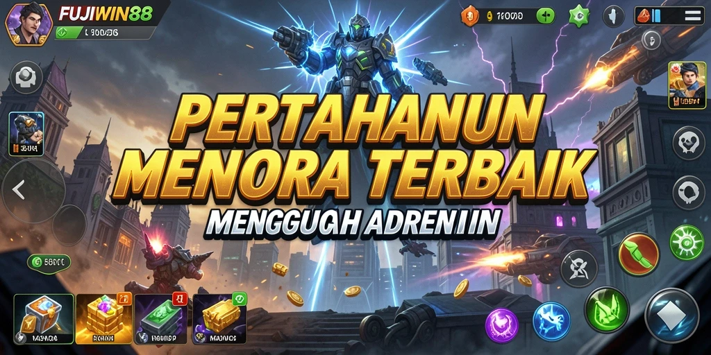 Tangkapan layar utama dari gameplay menara pertahanan yang menegangkan.