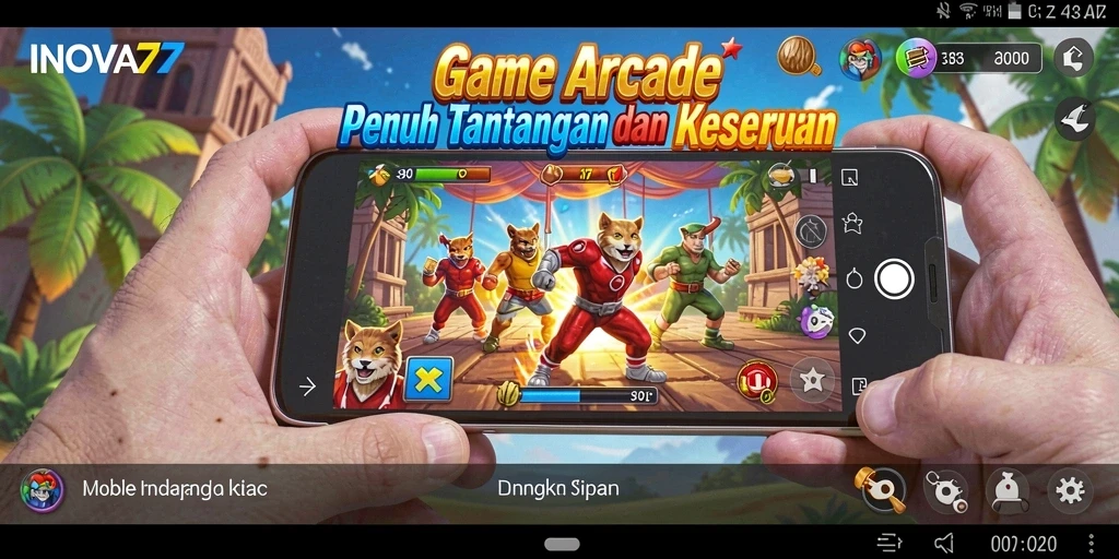 Tangkapan layar menampilkan aksi seru gameplay Arcade INOVA77.