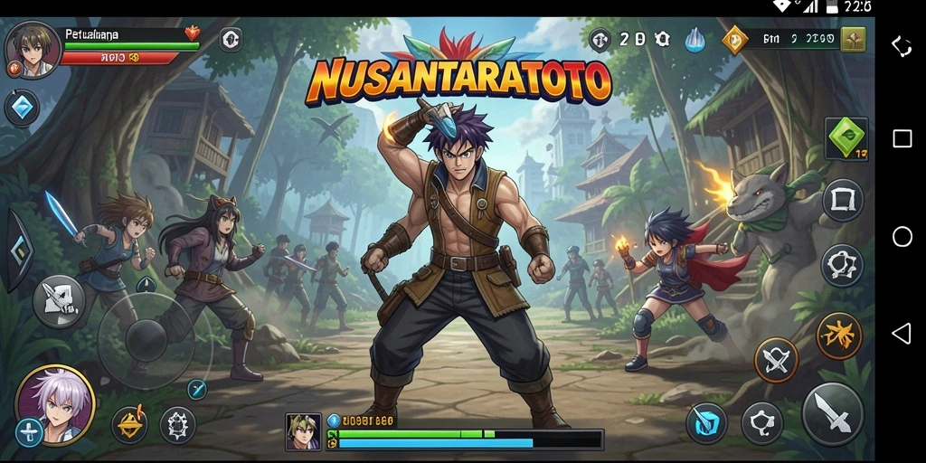 Screenshot gameplay NUSANTARATOTO dengan karakter Anime beraksi.