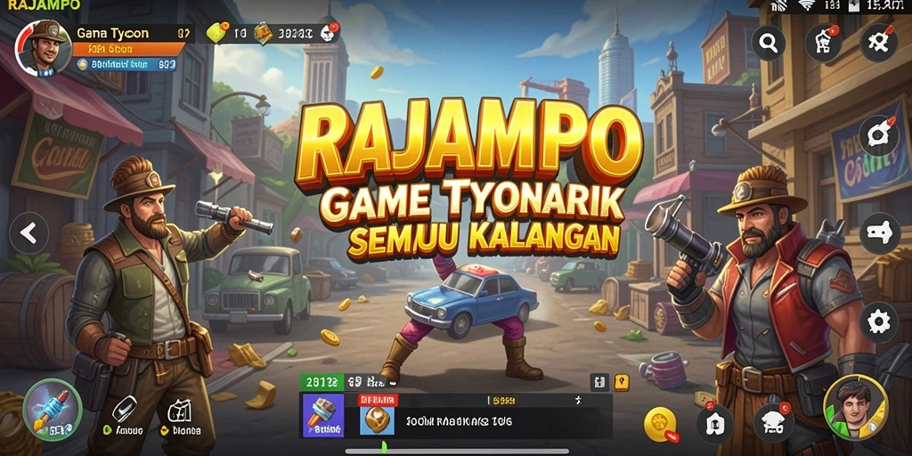 Screenshot utama RAJAMPO menampilkan gameplay Tycoon yang mendebarkan dan interaktif.