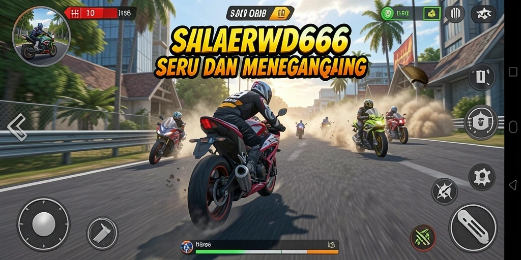 Gameplay seru yang menampilkan balapan motor cepat dan menegangkan.