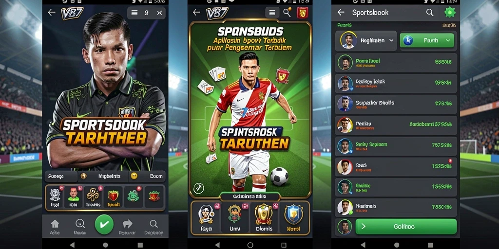 Tampilan gameplay Sportsbook yang menarik di V87.